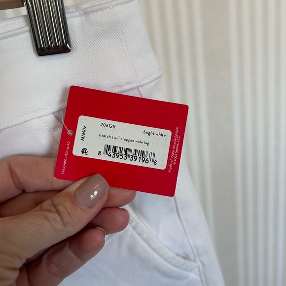 SPANX Women's White Spanx Twill Cropped Wide Leg Pant Size Medium - Picture 9 of 9